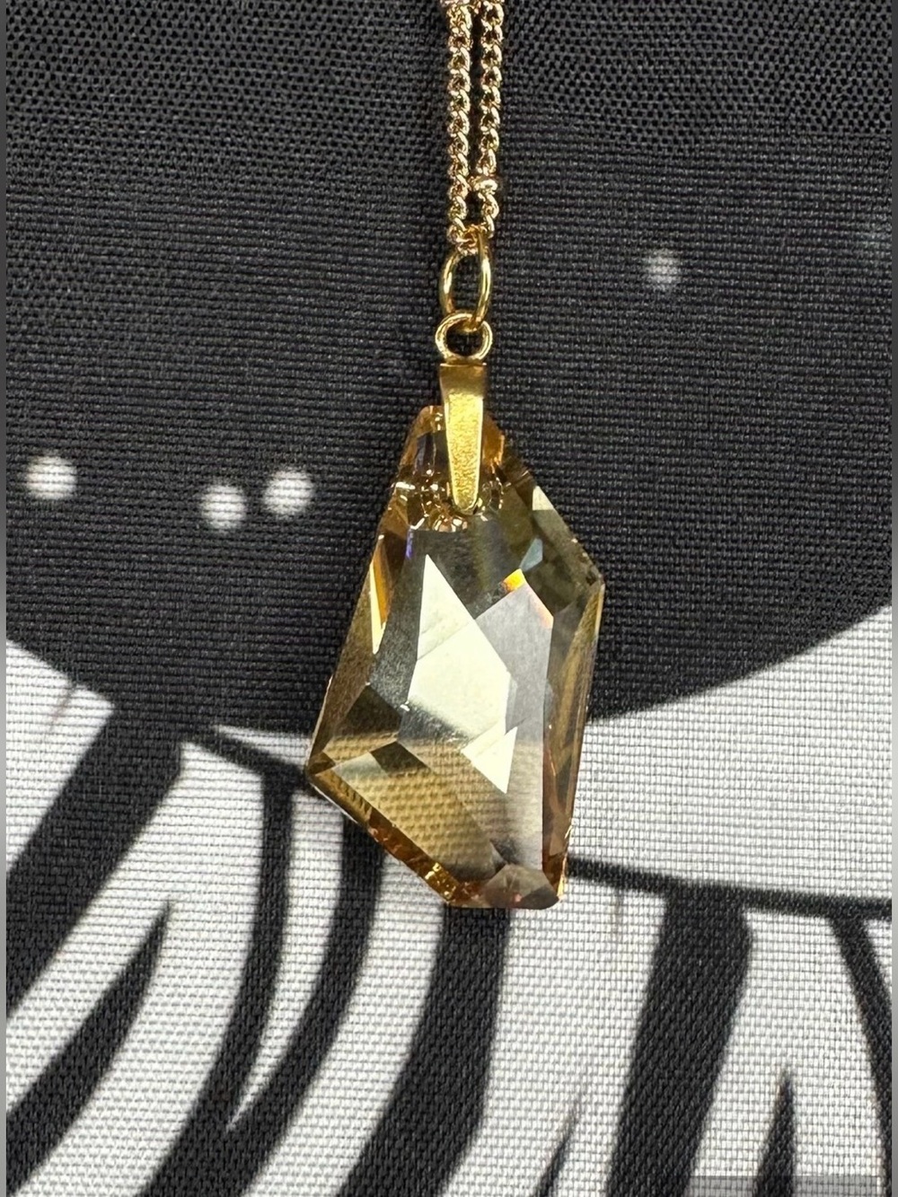 Swarovski Crystal Pendant Necklace - Champagne